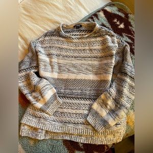 Vintage Chaps women’s knit crewneck sweater blue and white and black Size med